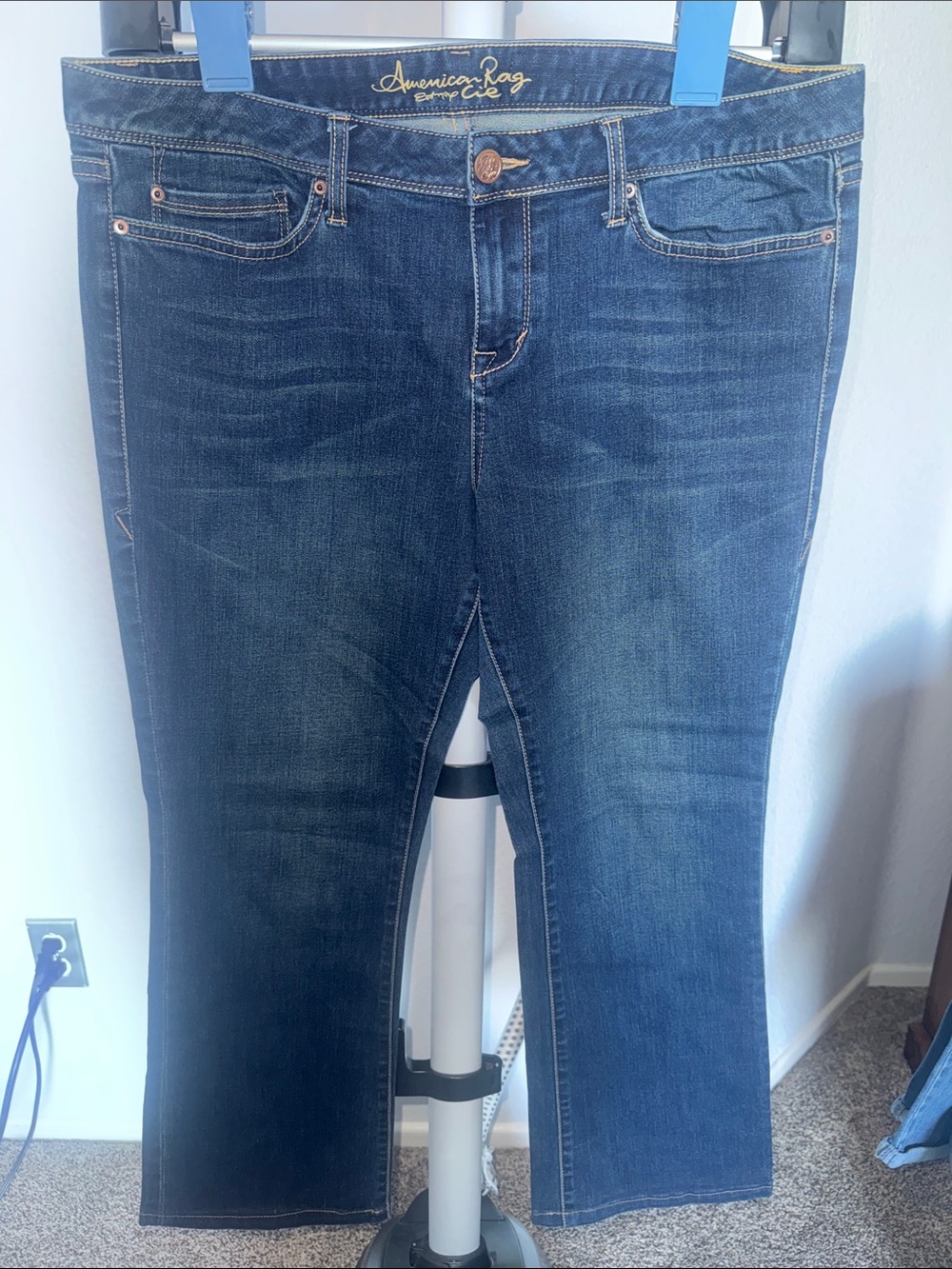 American Rag Mid-Rise Straight Leg Dark Blue Jeans